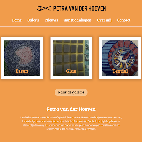 Homepage van de website petravanderhoeven.nl